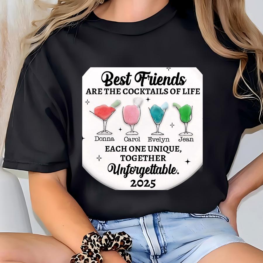 Custom Friendship Sea Glass Ceramic Ornament, Seaglass Cocktail 2d Flat Christmas Gifts, Best Friends,timeless Friendship Christmas Keepsake T-shirt