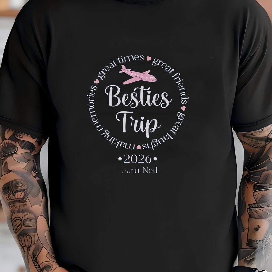 Besties Trip Sweatshirt, Amsterdam 2026, Travel Friends Gift, Matching Group Vacation, Netherlands Souvenir, Future Girls Weekend T-shirt