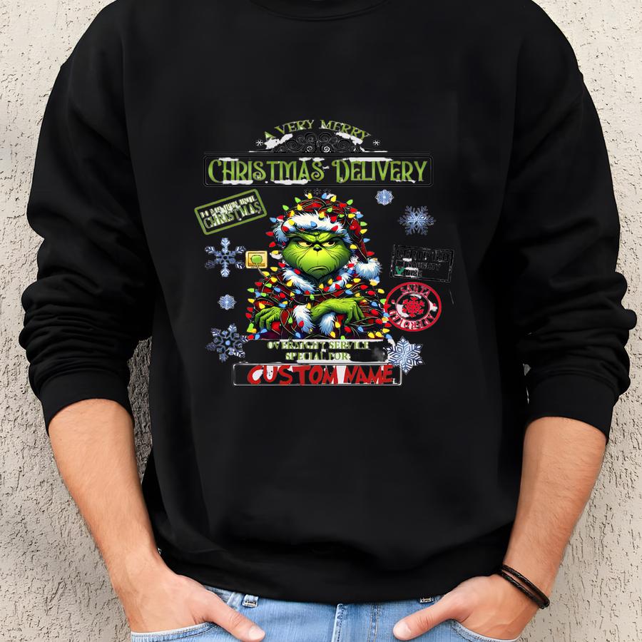 Personalized Christmas Shirt | Custom Initial Name Holiday Tee | Matching Family Christmas Shirts | Funny Xmas Apparel _cm85 Sweatshirt