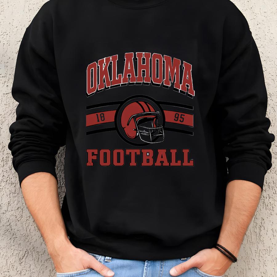 Vintage Style Oklahoma Football Crewneck Sweatshirt, Oklahoma Football Fan Gift, Sunday Football Gift, Mascot Game Day Tee, Gift For Her Sweatshirt