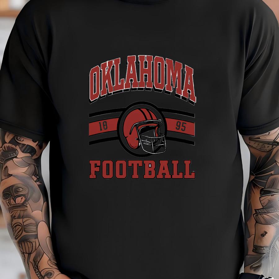 Vintage Style Oklahoma Football Crewneck Sweatshirt, Oklahoma Football Fan Gift, Sunday Football Gift, Mascot Game Day Tee, Gift For Her T-shirt