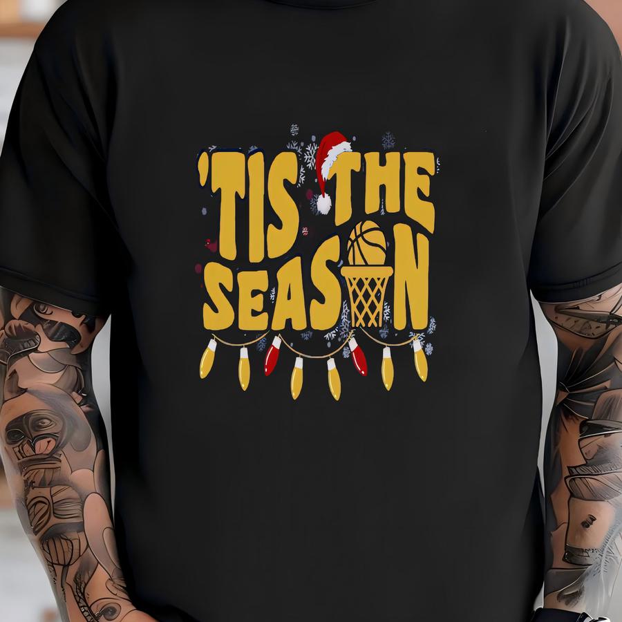 Christmas Denver Basketball Unisex Apparel, Mens Womens Hoodies/crewneck Sweatshirts/hoodies, Gift Sports Fan, Game Day, Tis The Season T-shirt