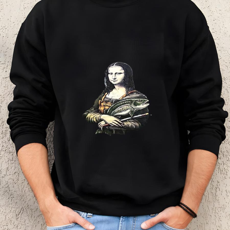 Vintage 2005 The Da Vinci Cod T-shirt Size 2xl Ray Troll Art Tee Funny Parody Mona Lisa Fishing Alaska Souvenir Title Wave Books Dan Brown Sweatshirt