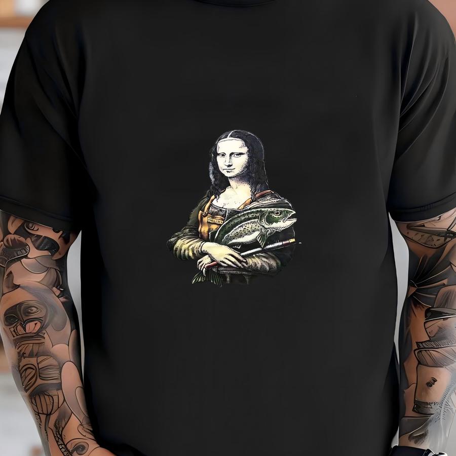 Vintage 2005 The Da Vinci Cod Hoodie Size 2xl Ray Troll Art Tee Funny Parody Mona Lisa Fishing Alaska Souvenir Title Wave Books Dan Brown T-shirt