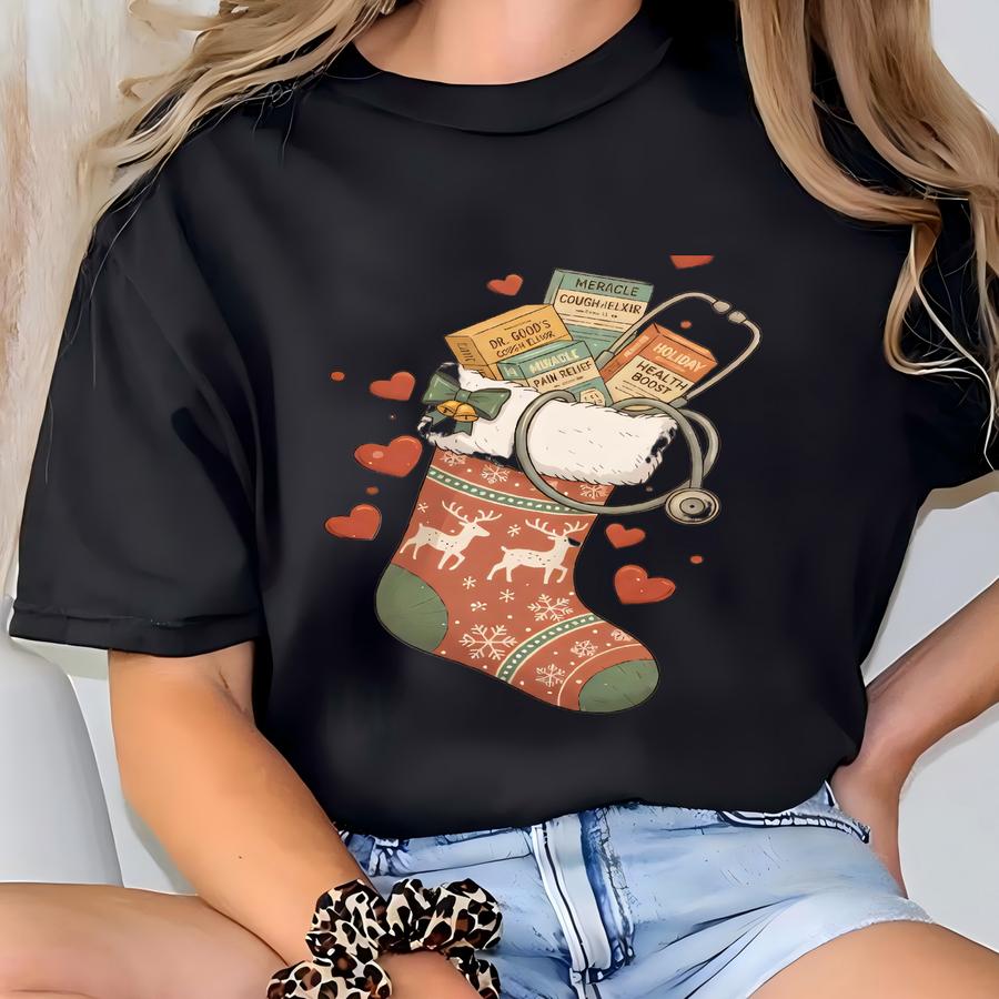 Christmas Nurse Sweatshirt, Silent Night Christmas Hoodie, Medical Christmas Stethoscope Sweat, Icu Nurse Christmas Tee, Nurse Holiday Sweat T-shirt