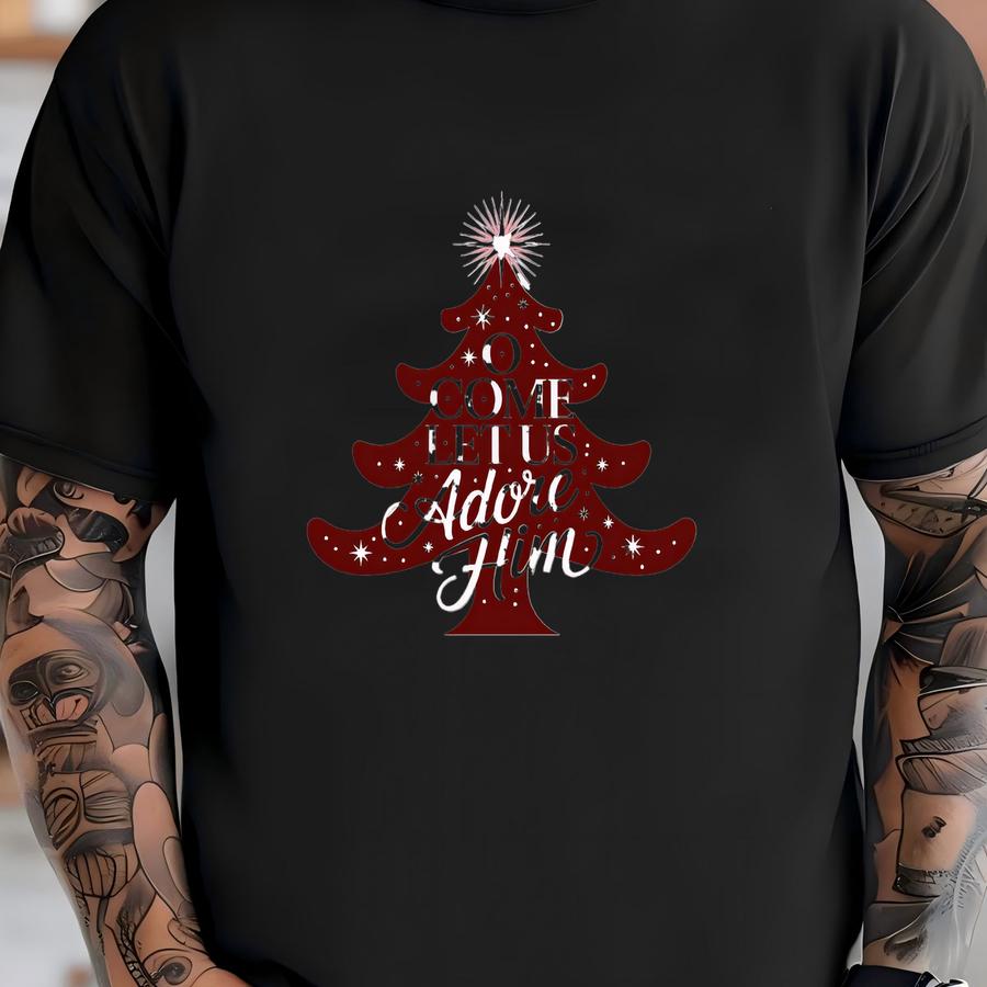 Oh Come Let Us Adore Him Shirt, Nativity Shirt, Christian Christmas Shirt, Christmas Shirt, Cute Christmas Shirt, Holiday Shirt T-shirt