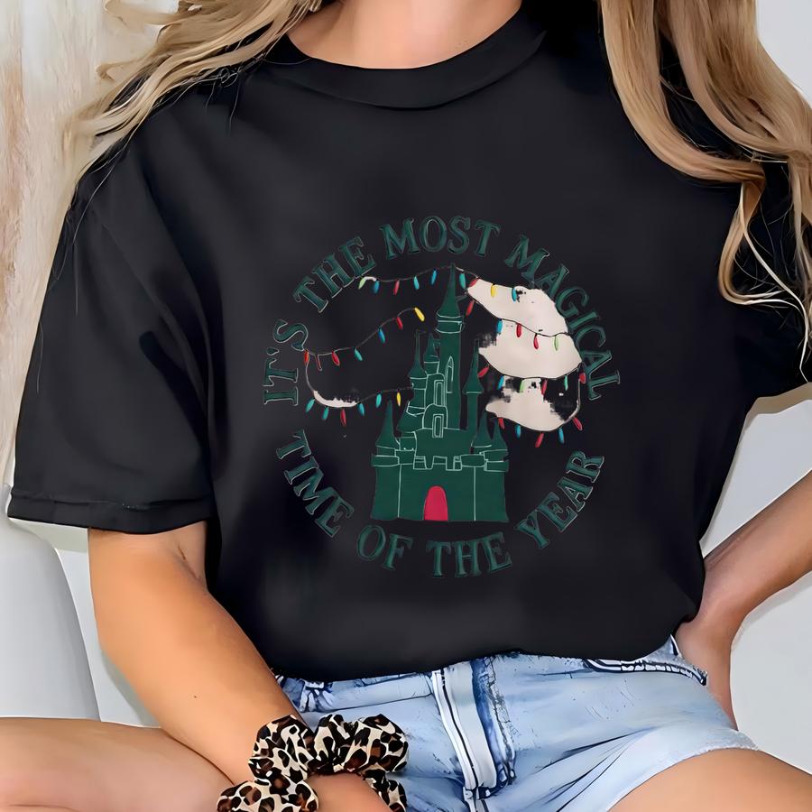 Castle Christmas Sweatshirt, It's The Most Magical Time Of The Year, Land Holiday Shirt, Christmas Lights Shirt T-shirt