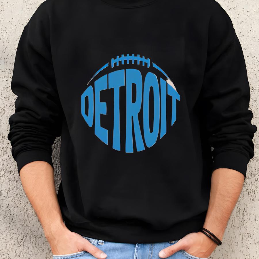 Detroit Football Boxy Tee: Game Day Graphic T-shirt Sweatshirt