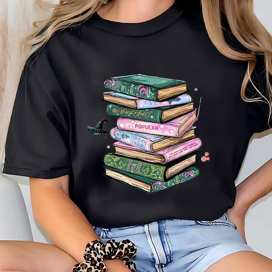 Wicked Changed For Good Book Shirt, Defy Gravity Broomstick Magic Wand Tee, Wizard Movie Fan Shirt, Wicked Musical Fan Gift, Shiz University T-shirt