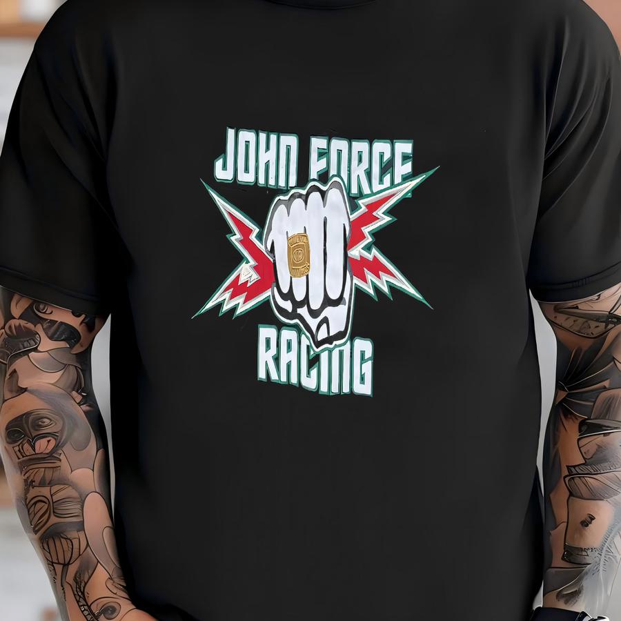 Vintage John Force Racing Jacket Sz Xl 90s Nhra Striped Sves T-shirt