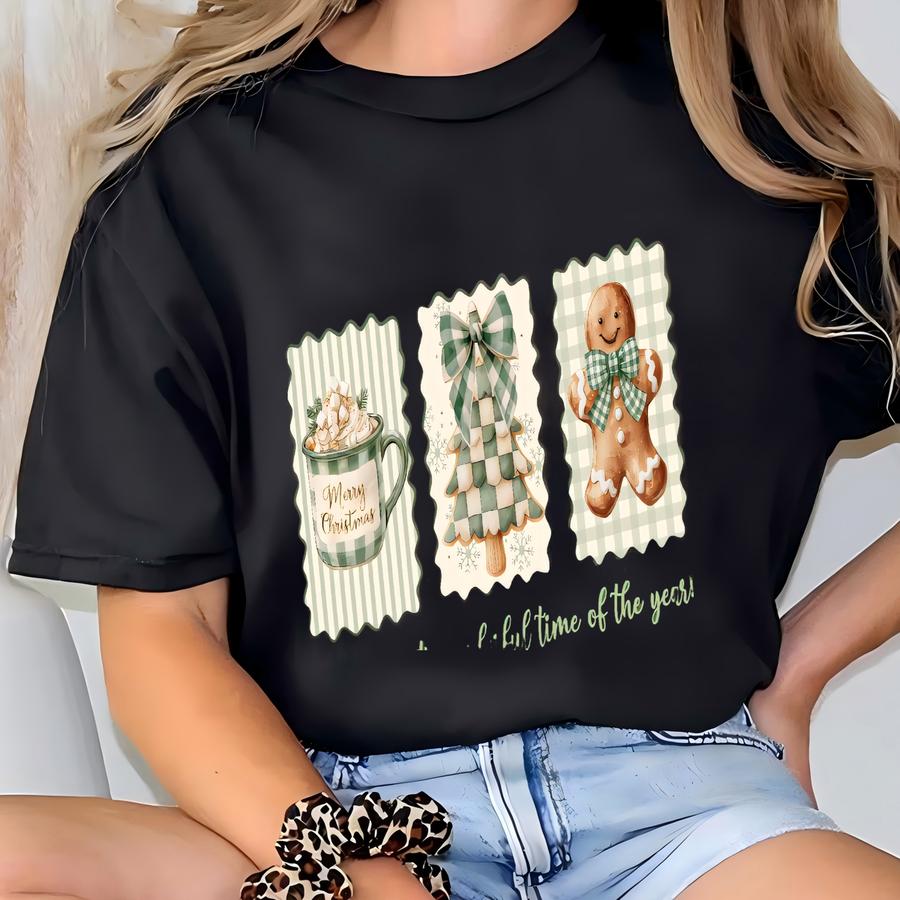 It's The Most Wonderful Time Shirt, Gingerbread Christmas Hoodie, Retro Xmas Tree Holiday Tee T-shirt