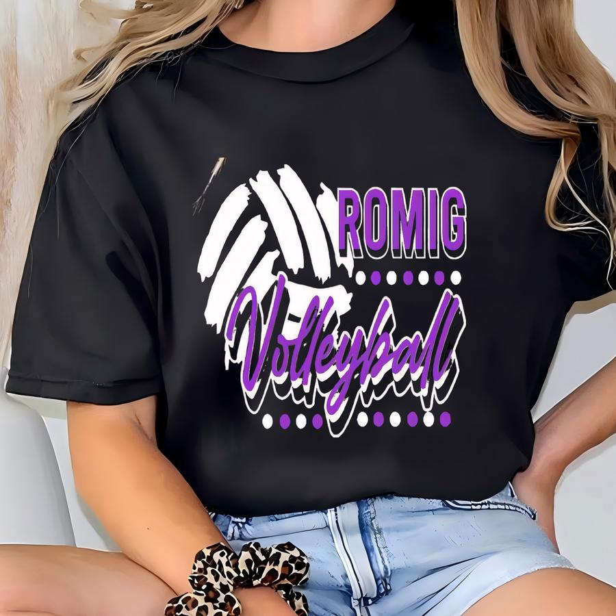Romig Volleyball Shirt Custom Volleyball Shirt Custom School Shirt Game Day Apparel Volleyball Team Shirt Volleyball Sweatshirt T-shirt