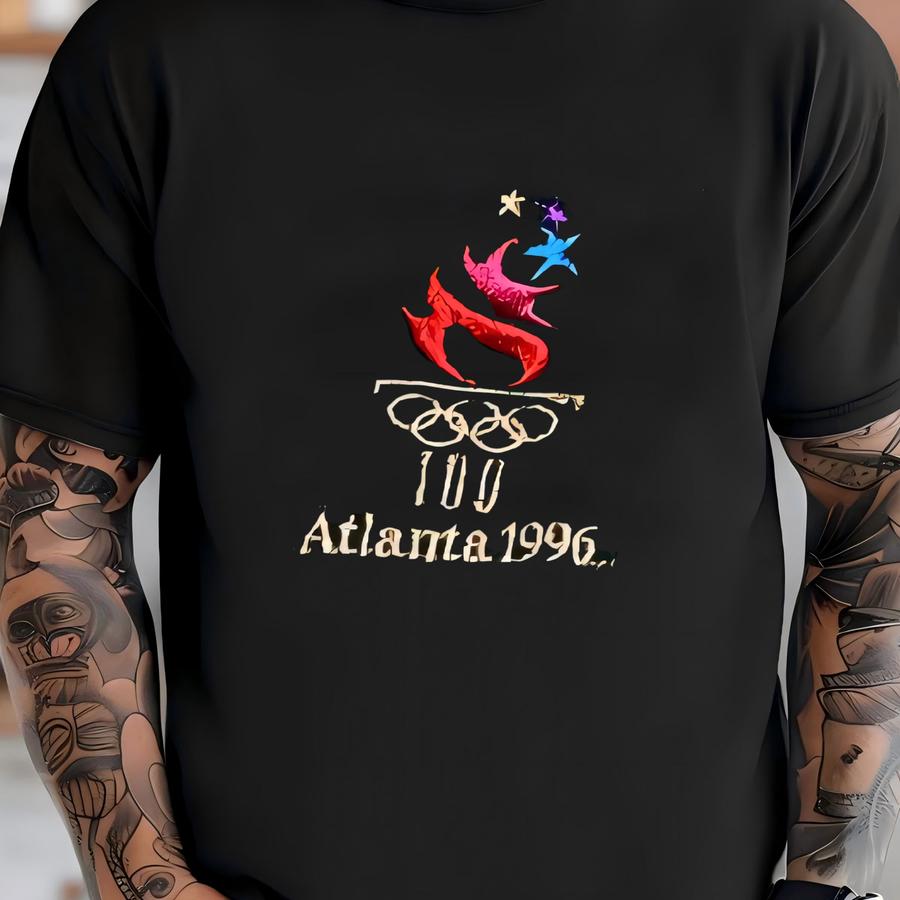 Vintage 1996 Atlanta Champion Hoodie Size Xl Usa Games Logo Minimalist Sportswear Team Usa Torch Retro Georgia T-shirt