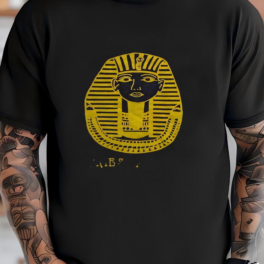 Vintage 90s Frye's Pharaohs Hoodie Size M Egyptian King Tut Mask Souvenir Mock Neck Ancient Egypt History Art Mythology Hieroglyphics Rare T-shirt