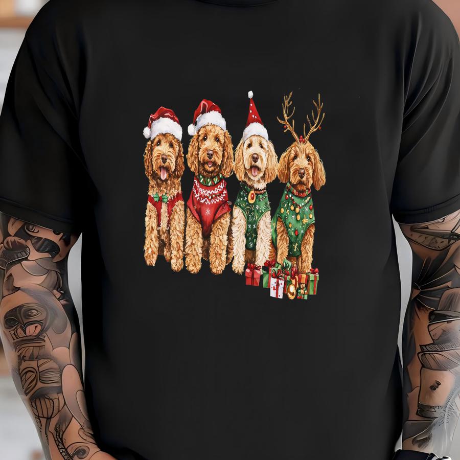 Christmas Dog Shirt, Christmas Golden Doodle Tshirt, Cute Doodle Mom Sweatshirt, Winter Golden Doodle Mom Tee, Christmas Dog Lover Gift T-shirt