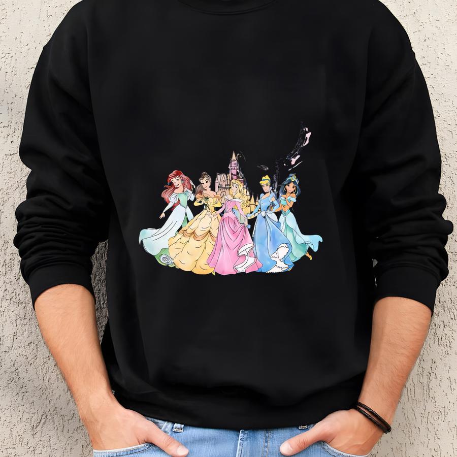 Princess Shirt, , Watercolor Castle Shirt, Girl Trip Tee, Princess Tee,princess Tee, 162846 Sweatshirt