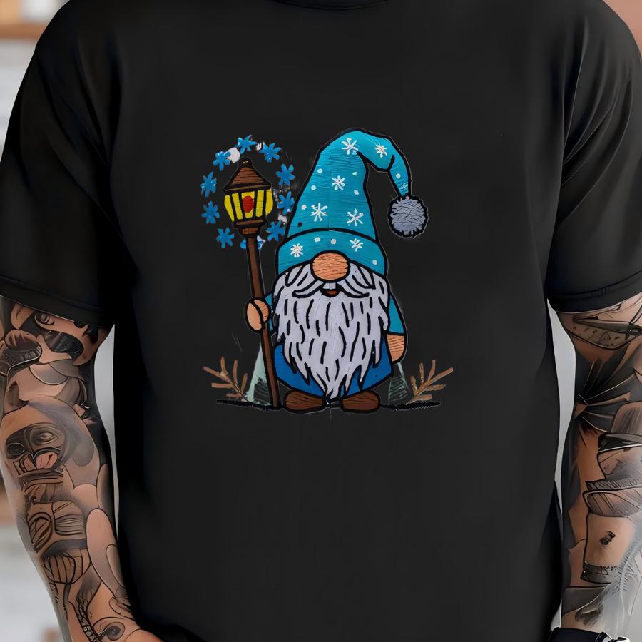Festive Christmas Gnome Y Hat – Holiday Cap With Nordic Gnome And Snowy Design, Christmas Outfit Accessory T-shirt