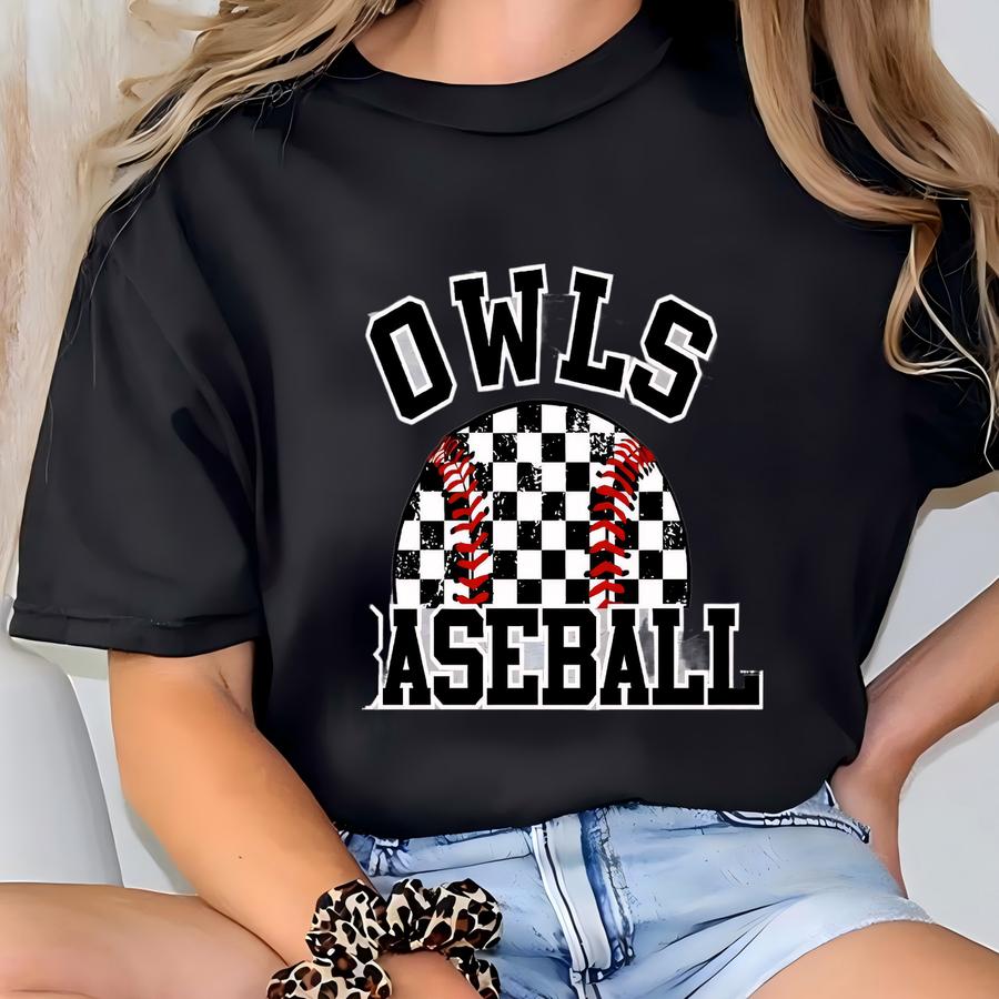 Custom Baseball Shirt Checkered Baseball Shirt Baseball Mom Sweatshirt Sports Shirt Game Day Hoodie Baseball Dad Shirt Custom Mascot Shirt T-shirt