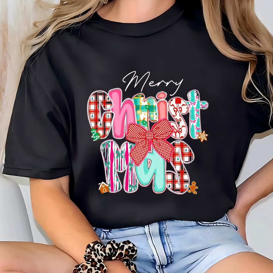 Merry Christmas Sweatshirt Christmas Party 2025 Outfit Merry And Bright Clothing Xmas Women Gifts Christmas Hoodie Christmas Family Hoodie T-shirt