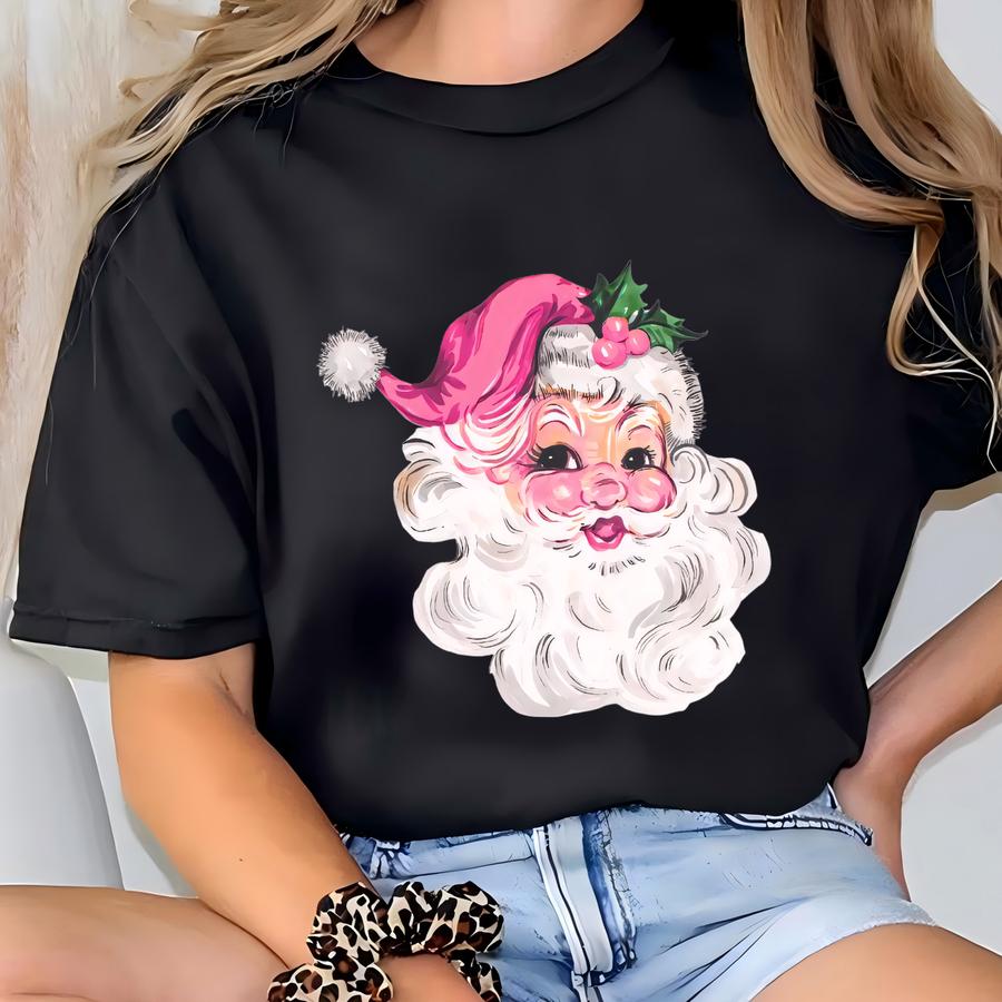 Coquette Santa Sweatshirt: Vintage Christmas Holiday Pullover T-shirt