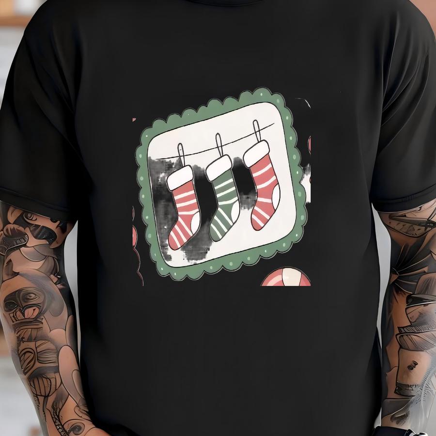 Vintage Christmas Tshirt, Retro Holiday Graphic Tee, Handmade Christmas, Merry Christmas, Festive Favorites Xmas Gift, 90s Inspired, Collage T-shirt