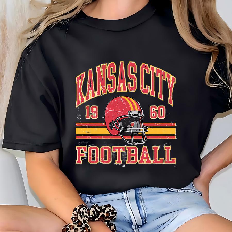 Retro Kansas City Football Crewneck, Kansas City Football Sport Sweatshirt, Kansas City Football Sweater, Vintage Kansas City Game Gift T-shirt
