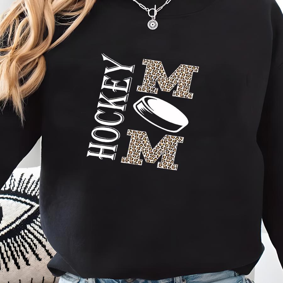 Hockey Mom Sweatshirt, Leopard Hockey Sweater, Hockey Hoodie, Hockey Season Sweatshirt, Womens Hockey Player Sweatshirt Sweatshirt