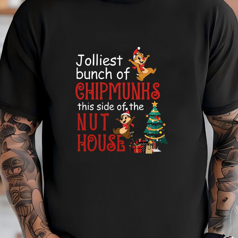 Jolliest Bunch Of Chipmunks Shirt, Funny Chip And Dale Christmas Tee T-shirt