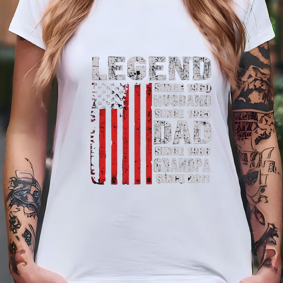 Legend Husband Dad Grandpa Hoodie (custom Name, Year, Black) T-shirt Legend Husband Dad Grandpa Hoodie (custom Name, Year, Black) T-shirt