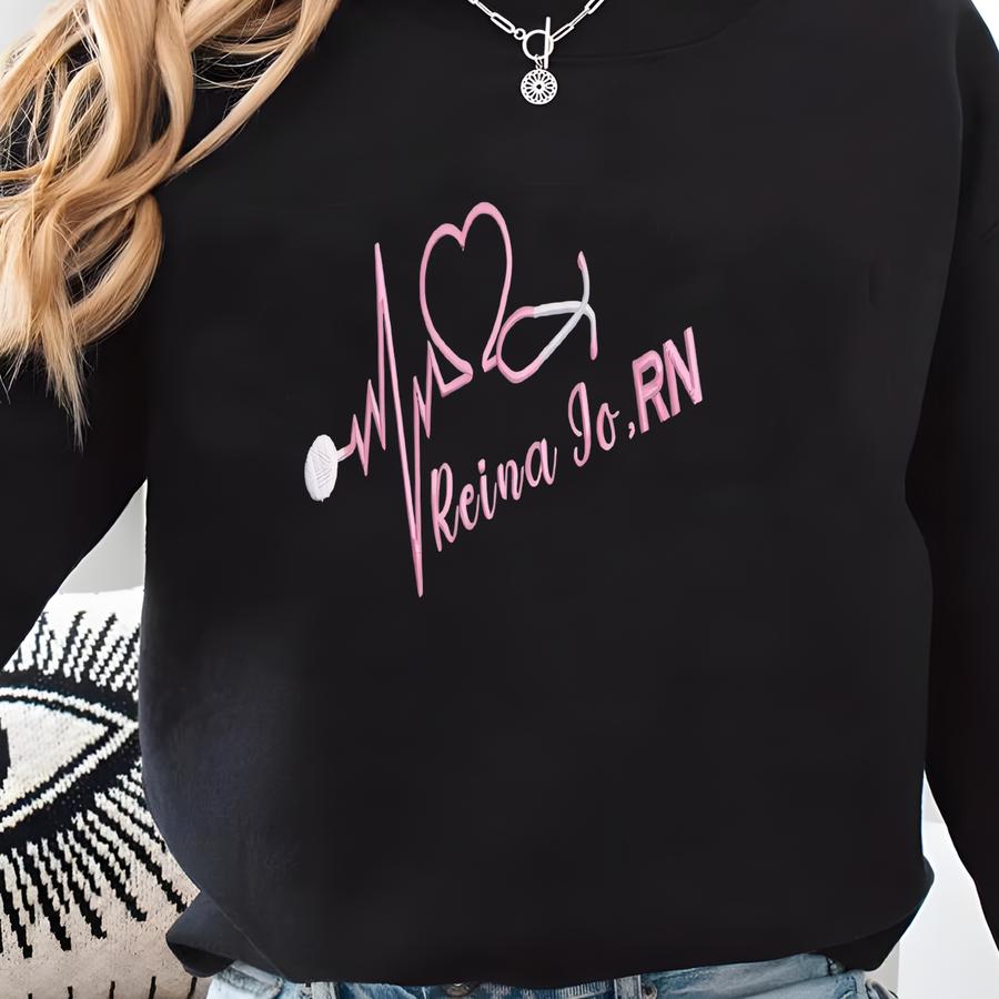 Nurse Sweatshirt - Rn Sweatshirt With Name - Nursing School Sweatshirt - Nurse Appreciation Gift - Nurse Graduation Gifts Sweatshirt