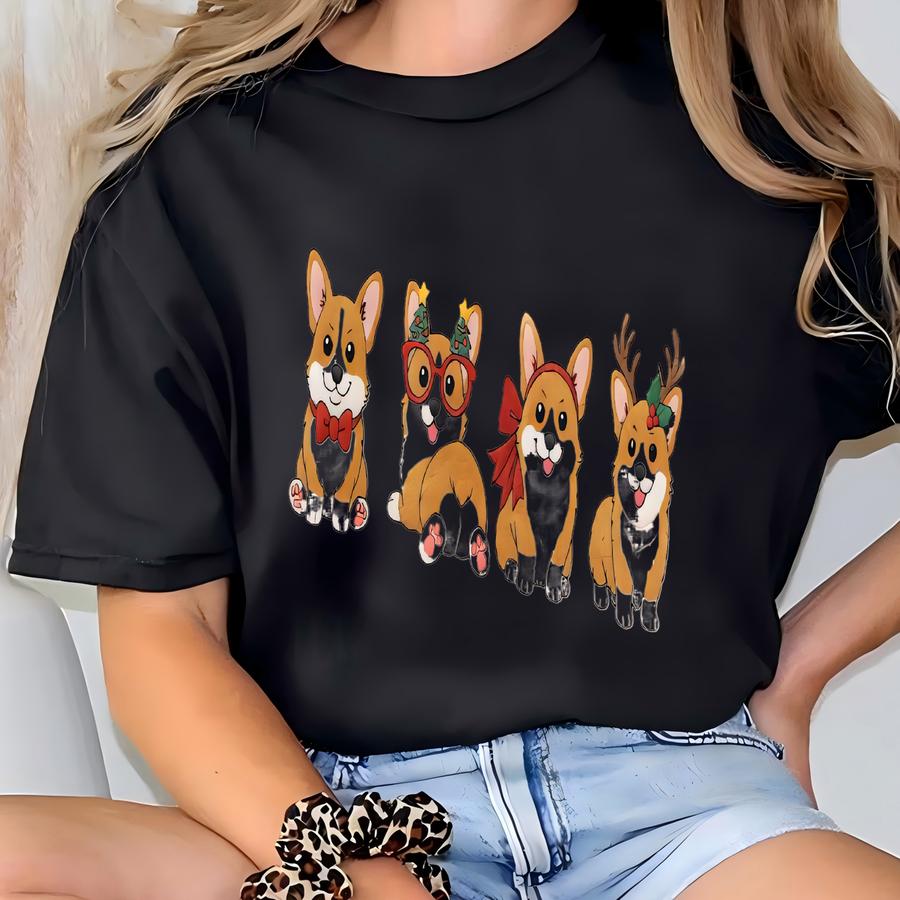 Corgi Christmas Sweatshirt: Holiday Dog Lover Crewneck, Christmas Corgi Sweatshirt, Cute Pet Lover Gift, Winter Crewneck Corgis T-shirt