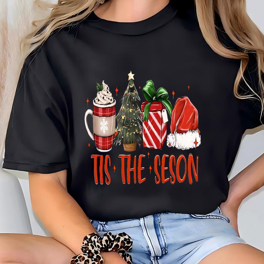 Tis The Season Sweatshirt, Christmas Tis The Season Sweatshirt, Merry Christmas Shirt, Christmas Sweatshirt, Cute Winter Hoodie T-shirt