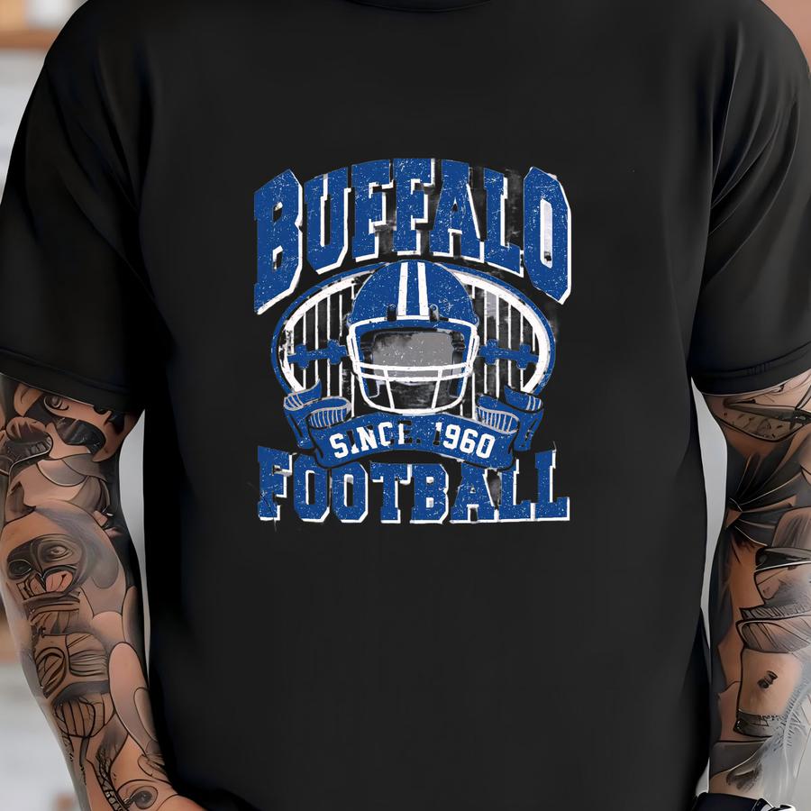 Vintage Buffalo Football Sweatshirt, New York Buffalo Football Crewneck Hoodie, Distressed Football Sweatshirt ,game Day Gift T-shirt
