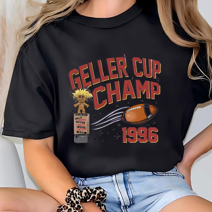 Friends Thanksgiving Sweatshirt, Geller Cup Champ Monica Vs Ross Hoodie, Funny 1996 Geller Bowl Friendsgiving Sweater, Turkey Day Football. T-shirt