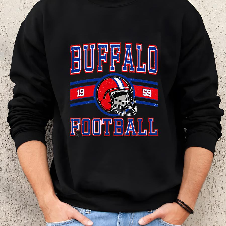 Vintage Buffalo Football Unisex Sweatshirt, Buffalo Fan Crewneck, Buffalo Football T-shirt, Buffalo Football Sweatshirt Sweatshirt