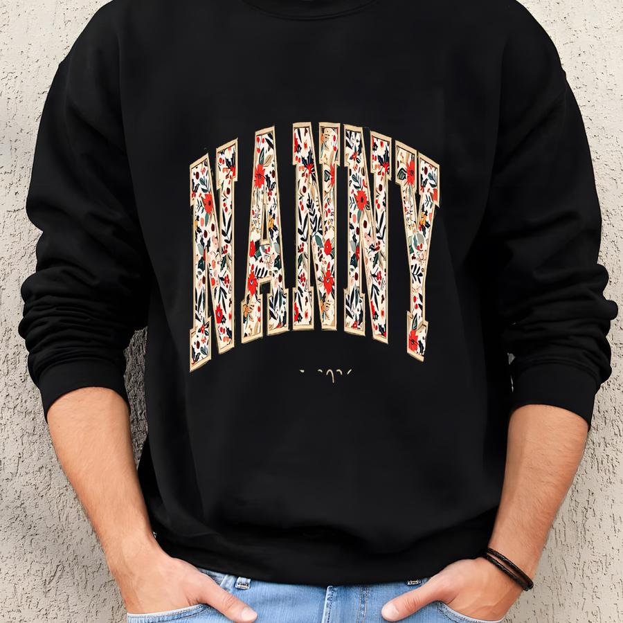 Custom Nanny Cozy Knit Fce Pullover Crewneck Sweatshirt, Nanny Sweater, Pregnancy Announcement, Gift For Nana, Mimi, Gigi Sweatshirt