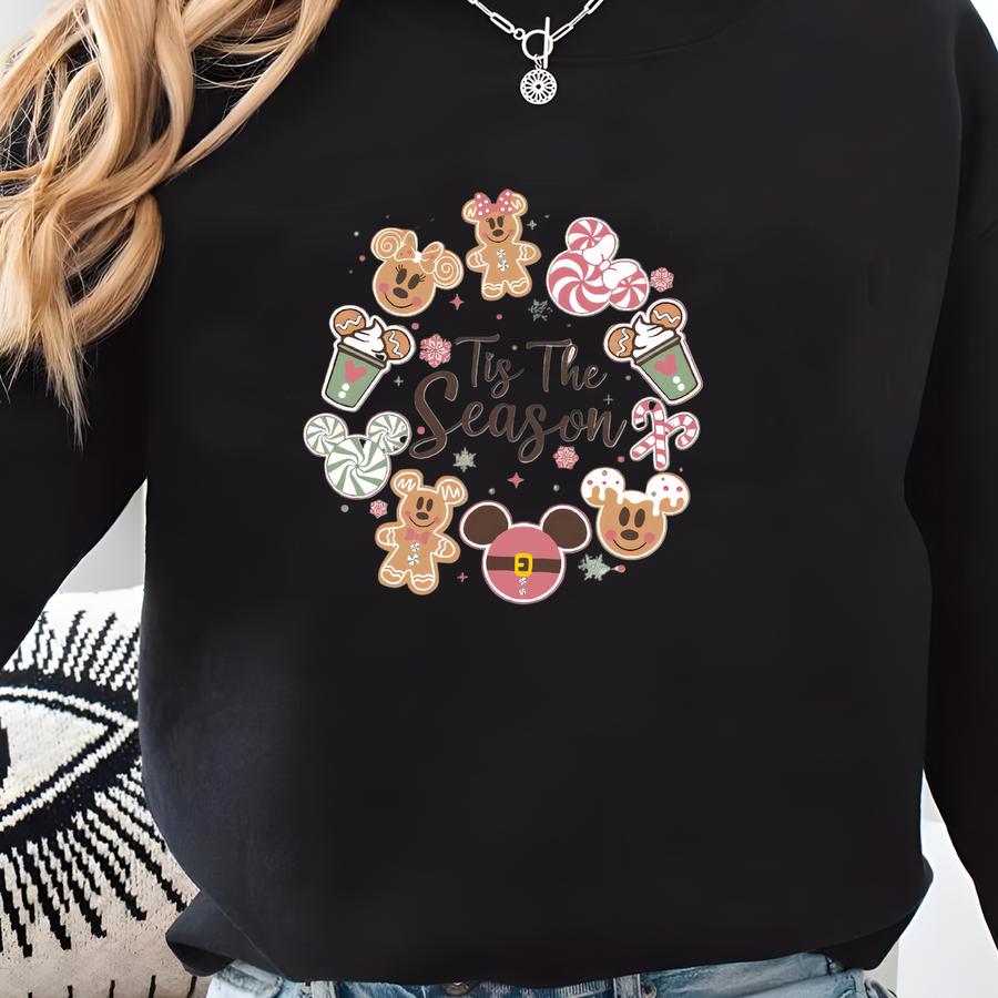Tis The Season T-shirt:  Gingerbread Christmas Cookie Holiday Tee Shirt Sweatshirt