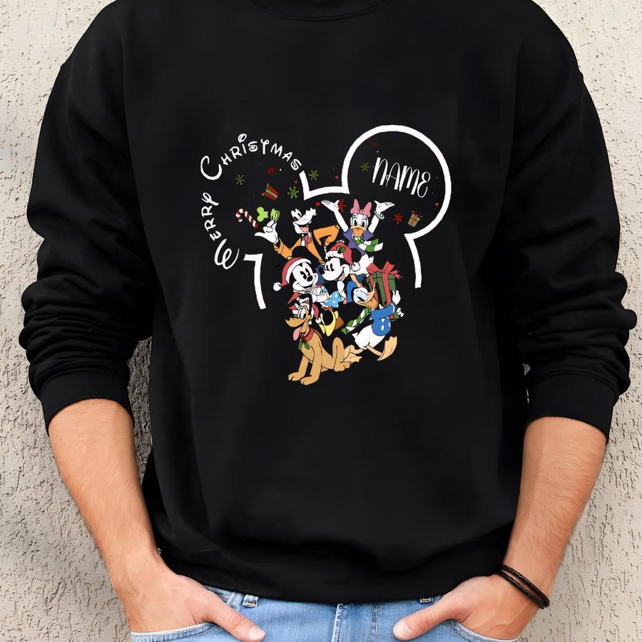 Personalized Friends Christmas Globe Shirt, S Very Merry Christmas 2025 Shirt, Wdw Land X-mas Sweatshirt Sweatshirt