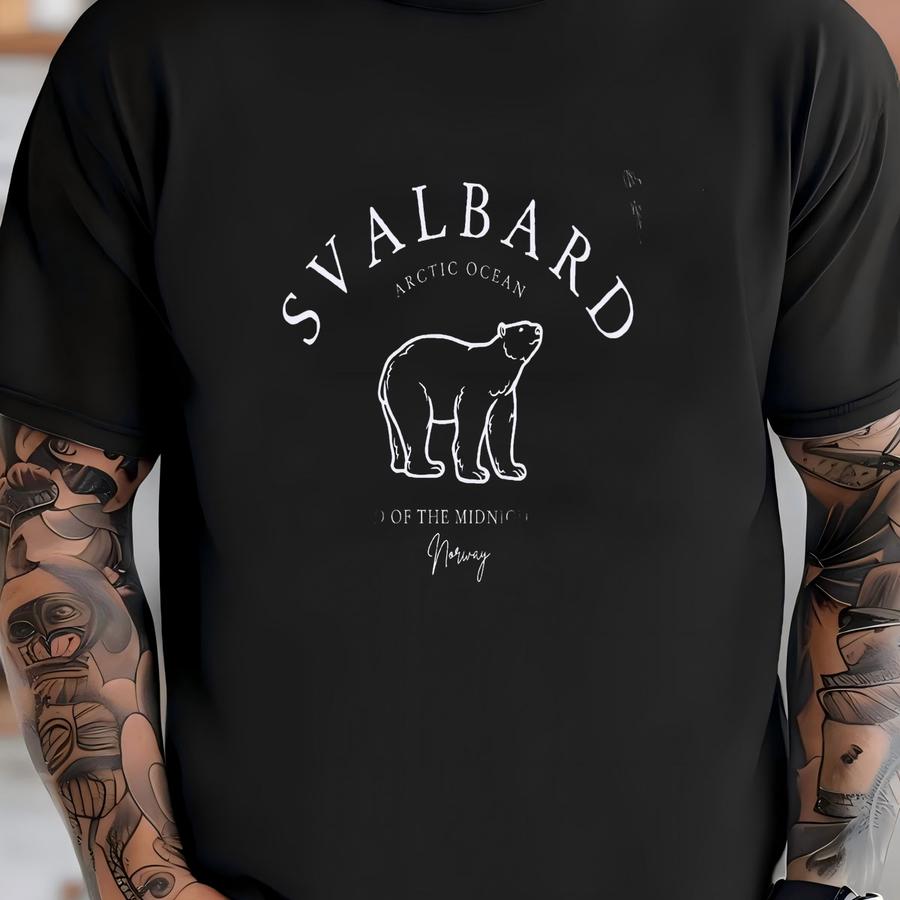 Svalbard Polar Bear Hoodie, Arctic Ocean Shirt, Land Of The Midnight Sun Tee, Nature Lover Gift, Svalbard Shirt, Norway Tee, Unisex T-shirt