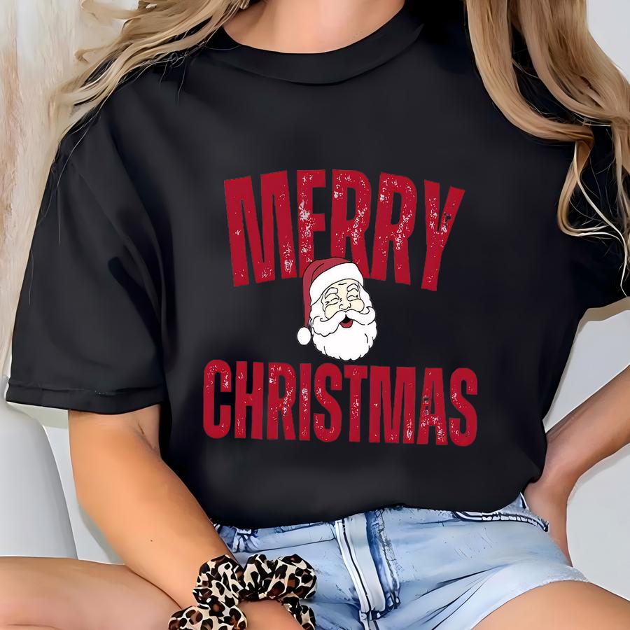 Retro Merry Christmas Santa Sweatshirt, Merry Christmas Shirt, Santa Claus Sweatshirt, Christmas Gift, Christmas Season Shirt, Holiday Shirt T-shirt