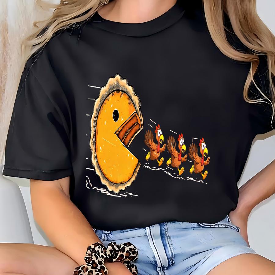 ® Funny Thanksgiving Shirt, Pumpkin Pie Pac Man Shirt, Thanksgiving Gamer, Thanksgiving Dinner Gift For Family, Turkey Day Tee T-shirt