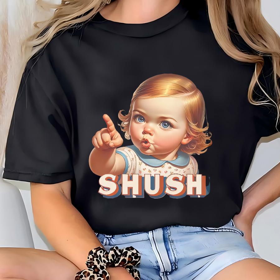 You Shush Ringer Hoodie: Sarcastic Retro-feel Tee T-shirt