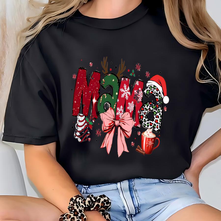 Christmas Mama Sweatshirt, Merry Mama Holiday Tee, Mama Claus Shirt, Holiday Mom Sweater, Christmas Gift For Mom T-shirt