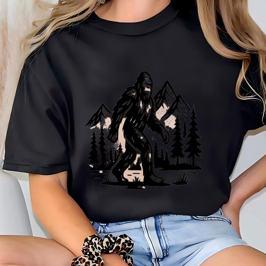 Sasquatch Trucker Hat | Camo Bigfoot Hat | Mountain Adventure Cap For Men T-shirt