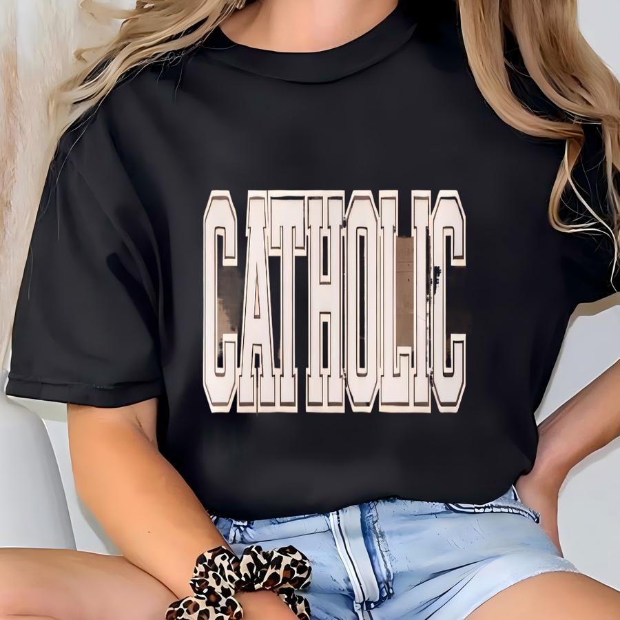 Catholic Shirt, Christian Shirt, Jesus Tee, Minimalist Christian Shirt, Faith Shirt, Christian Gift For Women Moms T-shirt