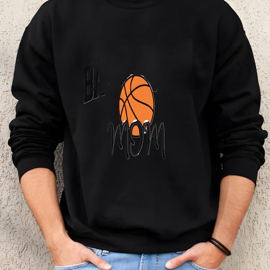 Basketball Mom Sweatshirt, Unisex Crewneck, Sports Fan Gift, Personalized Team Spirit, Casual Apparel, Kids Clothing Sweatshirt