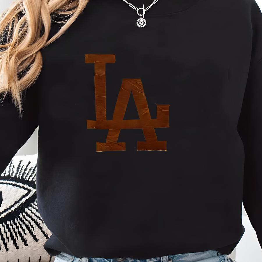 Vintage La Brown Leather Crossbody Sweatshirt