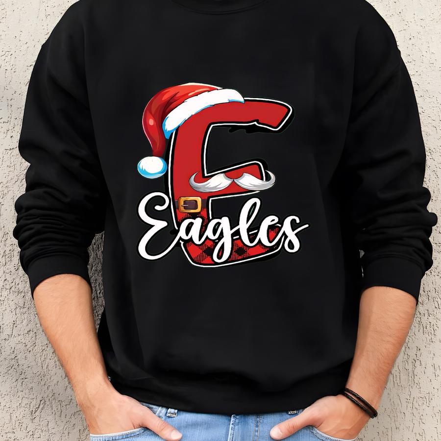 Custom Christmas Shirt Santa Shirt Custom Mascot Shirt School Spirit Shirt Christmas Sweatshirt Bulldogs Shirt Tigers Shirt Eagles Shirt Sweatshirt
