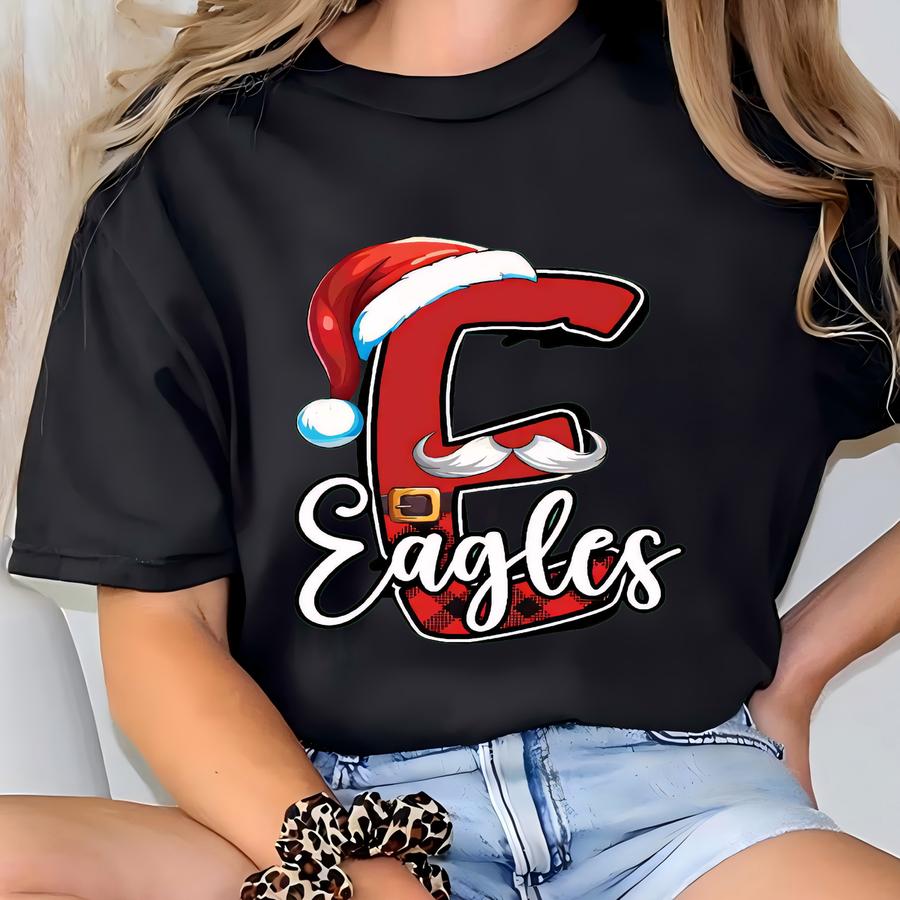 Custom Christmas Shirt Santa Shirt Custom Mascot Shirt School Spirit Shirt Christmas Sweatshirt Bulldogs Shirt Tigers Shirt Eagles Shirt T-shirt