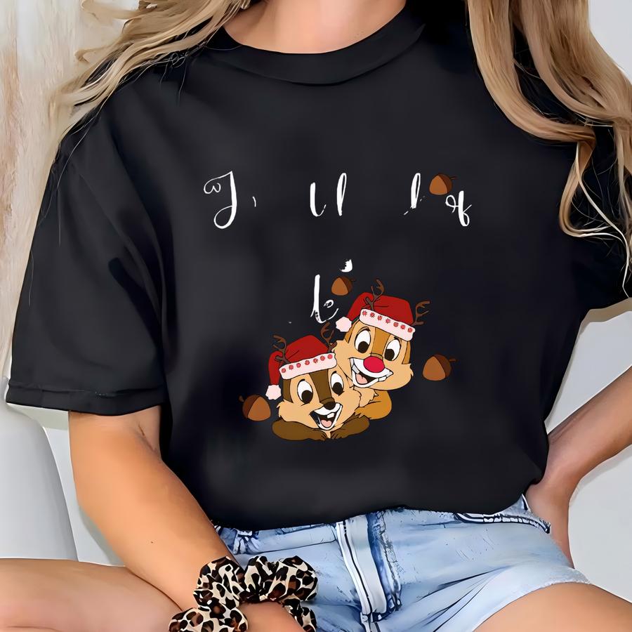 Chip And Dale Christmas Shirt, Double Trouble Jolliest Bunch Very Merry Christmas Lights, Chipmunks Xmas Shirt T-shirt